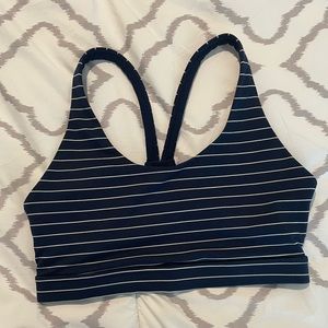 Dip - navy blue striped sports bra, size medium